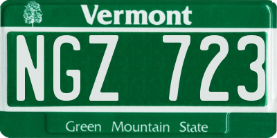 VT license plate NGZ723