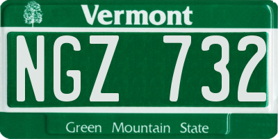 VT license plate NGZ732