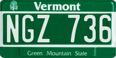 VT license plate NGZ736