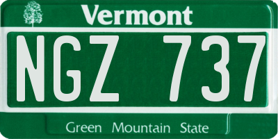 VT license plate NGZ737