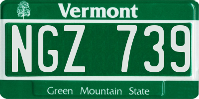 VT license plate NGZ739