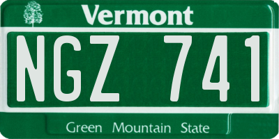 VT license plate NGZ741