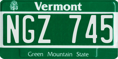 VT license plate NGZ745