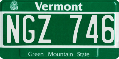 VT license plate NGZ746
