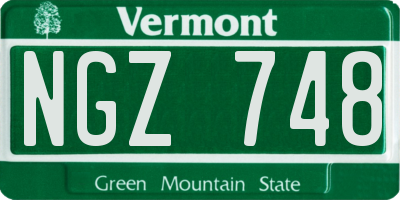 VT license plate NGZ748