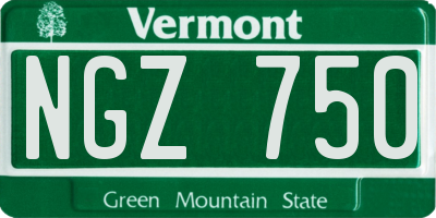 VT license plate NGZ750