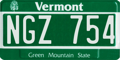 VT license plate NGZ754