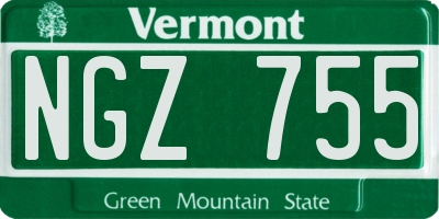 VT license plate NGZ755