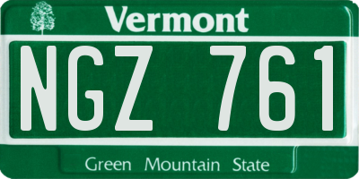 VT license plate NGZ761