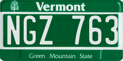 VT license plate NGZ763