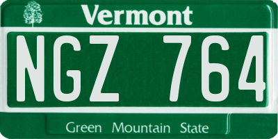 VT license plate NGZ764