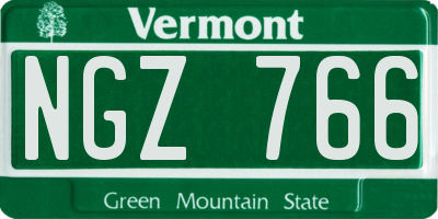 VT license plate NGZ766