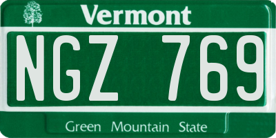 VT license plate NGZ769