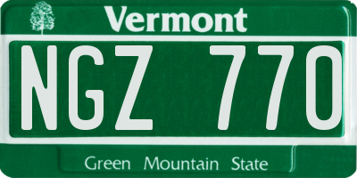 VT license plate NGZ770