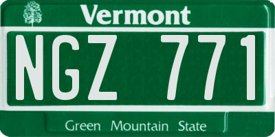 VT license plate NGZ771