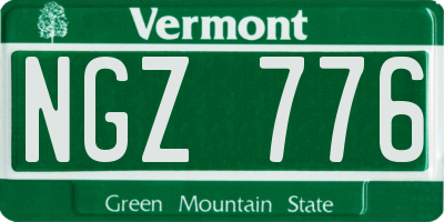 VT license plate NGZ776