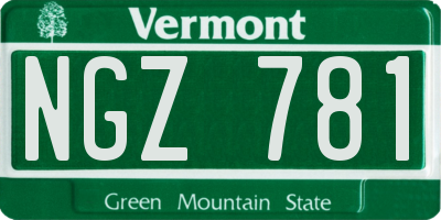 VT license plate NGZ781
