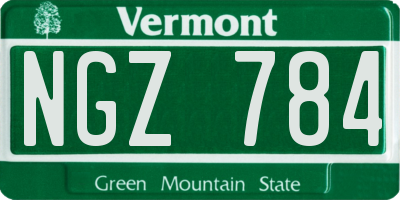 VT license plate NGZ784
