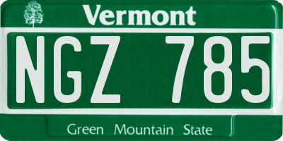VT license plate NGZ785