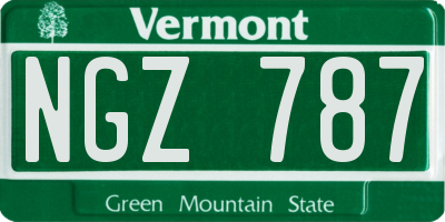 VT license plate NGZ787