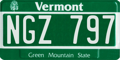 VT license plate NGZ797