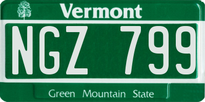 VT license plate NGZ799