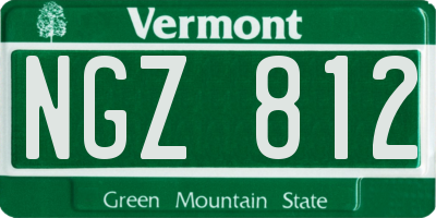 VT license plate NGZ812