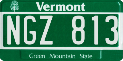 VT license plate NGZ813