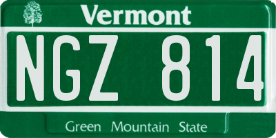 VT license plate NGZ814