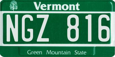 VT license plate NGZ816
