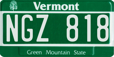 VT license plate NGZ818