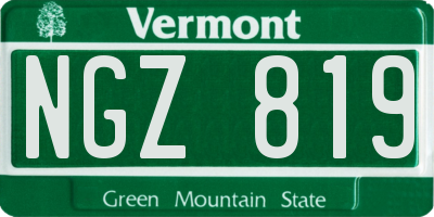VT license plate NGZ819