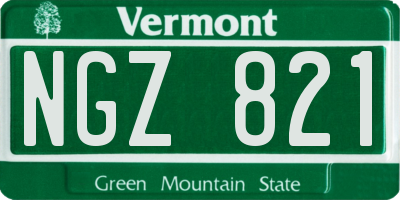 VT license plate NGZ821