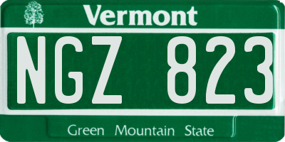 VT license plate NGZ823