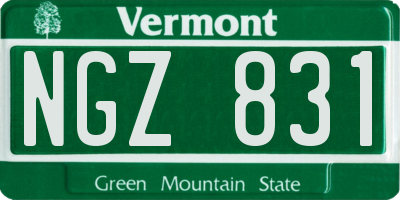 VT license plate NGZ831