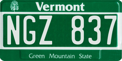 VT license plate NGZ837