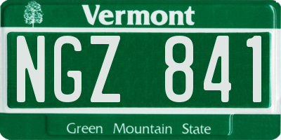 VT license plate NGZ841