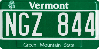 VT license plate NGZ844