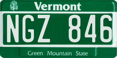 VT license plate NGZ846