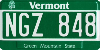 VT license plate NGZ848