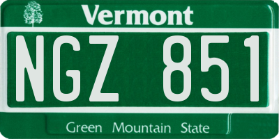 VT license plate NGZ851