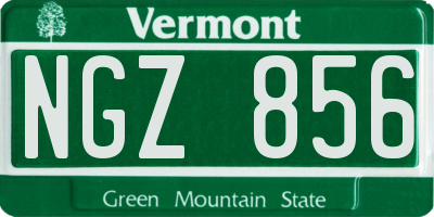 VT license plate NGZ856