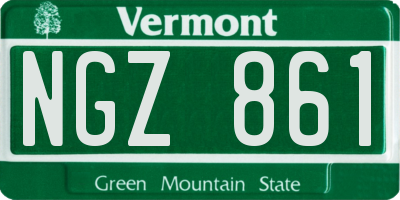 VT license plate NGZ861