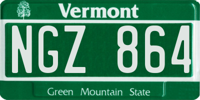 VT license plate NGZ864