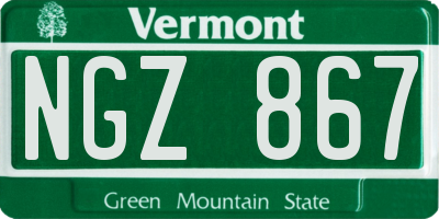 VT license plate NGZ867
