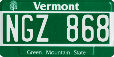 VT license plate NGZ868