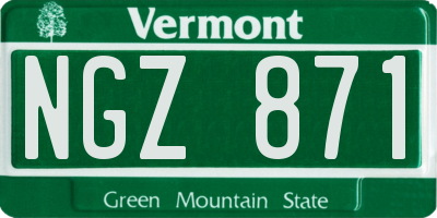VT license plate NGZ871