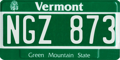 VT license plate NGZ873
