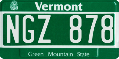 VT license plate NGZ878
