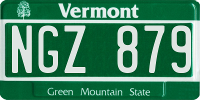VT license plate NGZ879